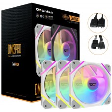 KIT 3 VENTILADORES AUXILIAR DM-12 120 PRO A-RGB BLANCO DARKFLASH